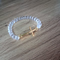 Women's Stunning Crystal Clear Cross Bracelet