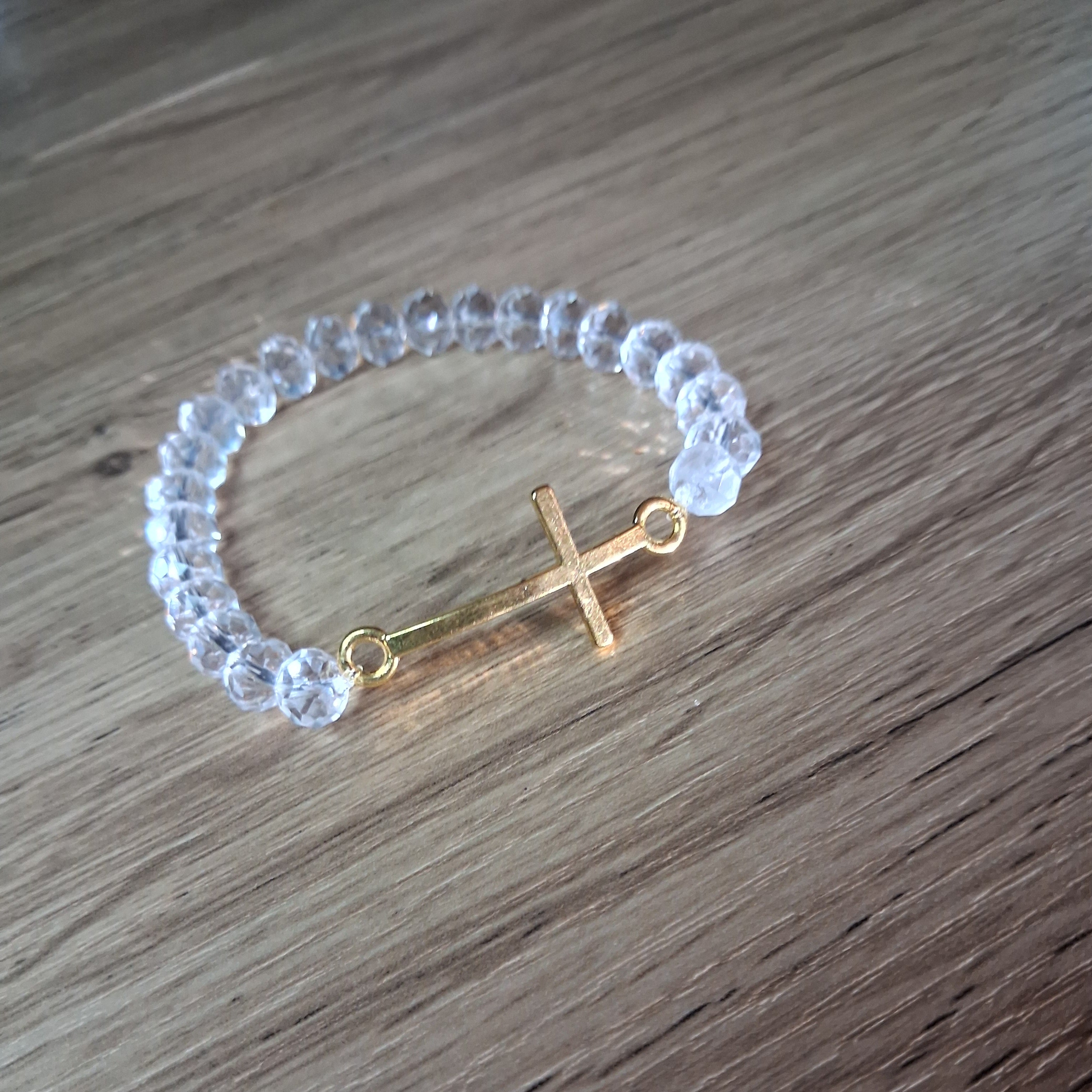 Women's Stunning Crystal Clear Cross Bracelet