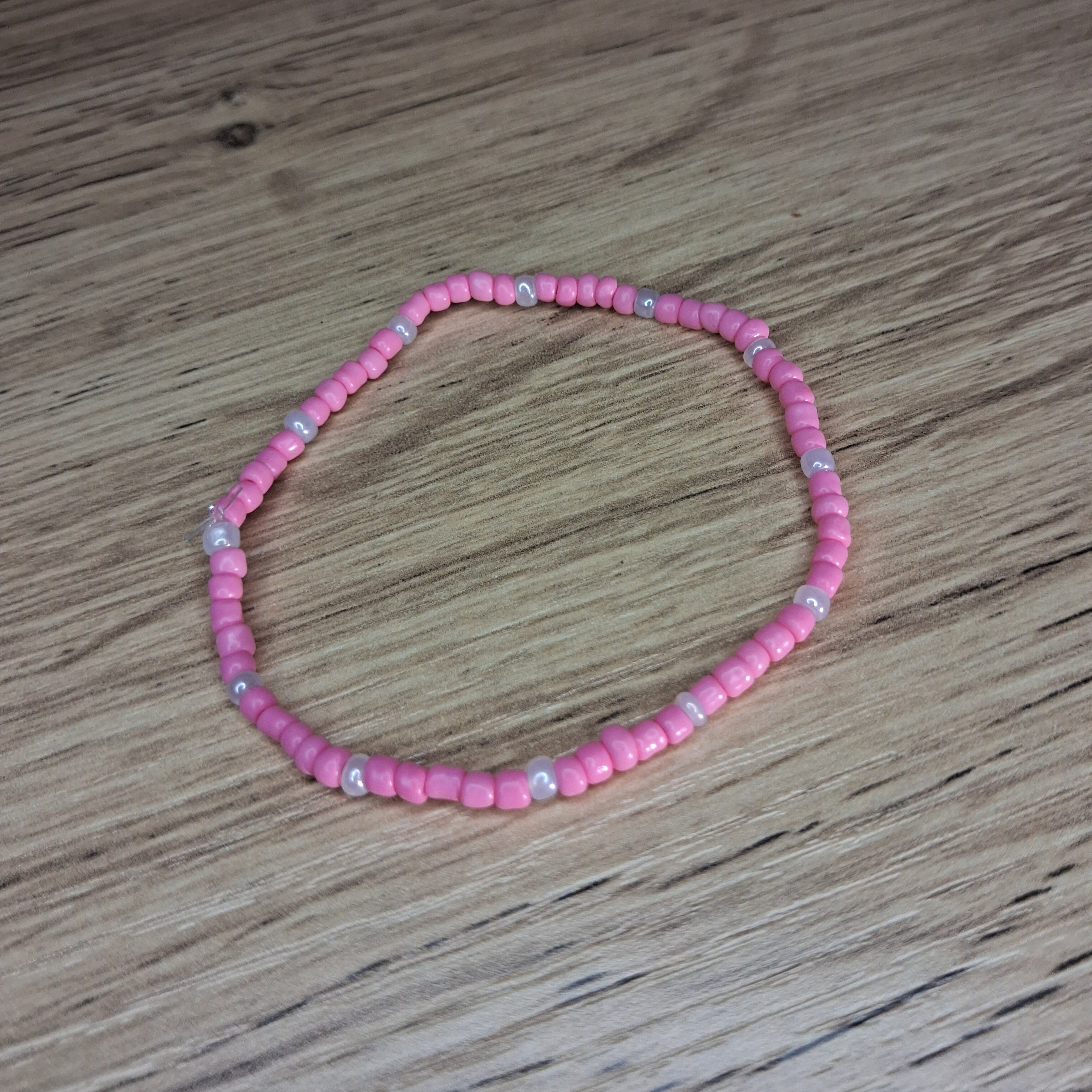 Women's Pink and Pearl Bracelet