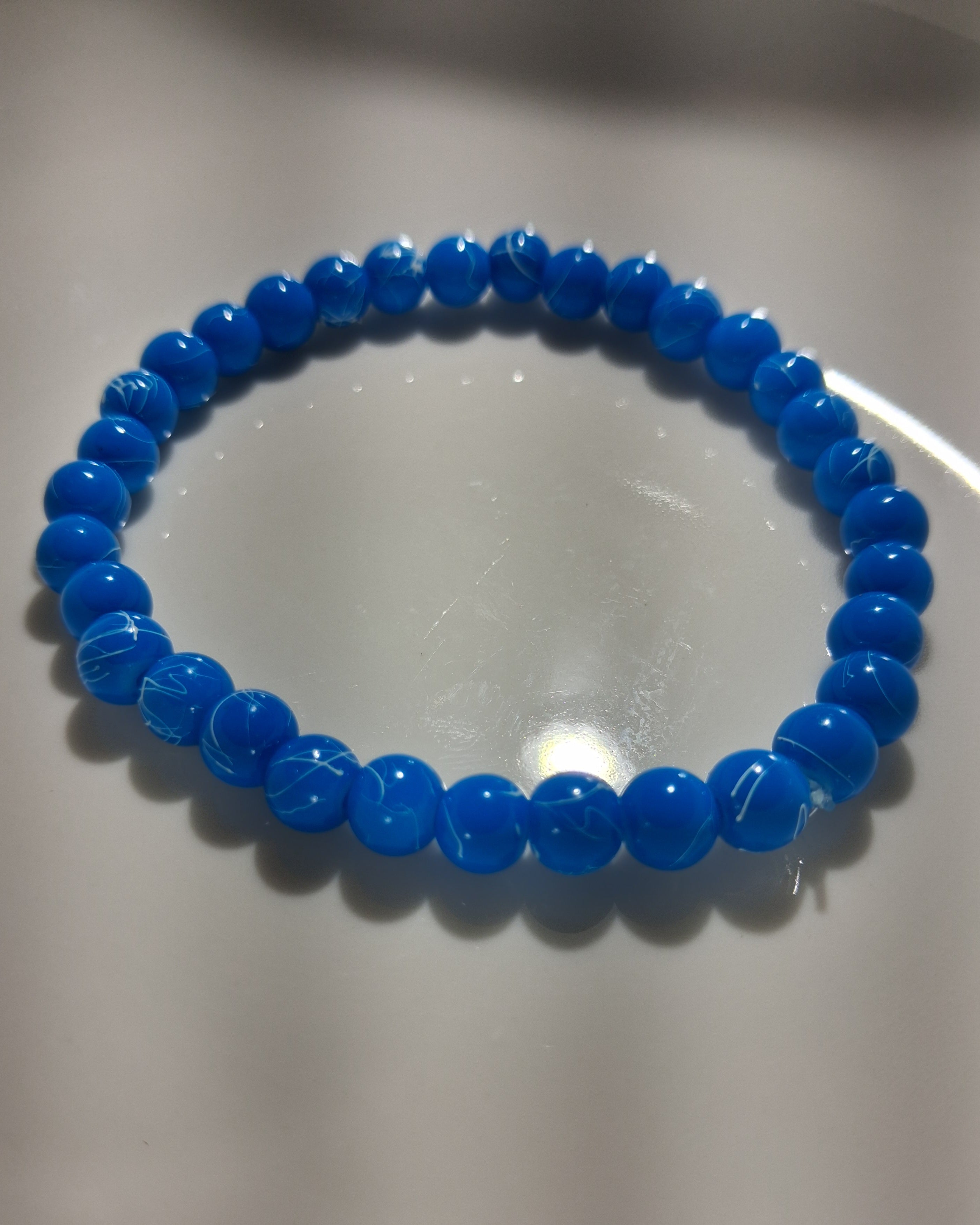 Electric Blue Marble Bracelet