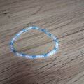 Women's White And Blue Pearl Bracelet