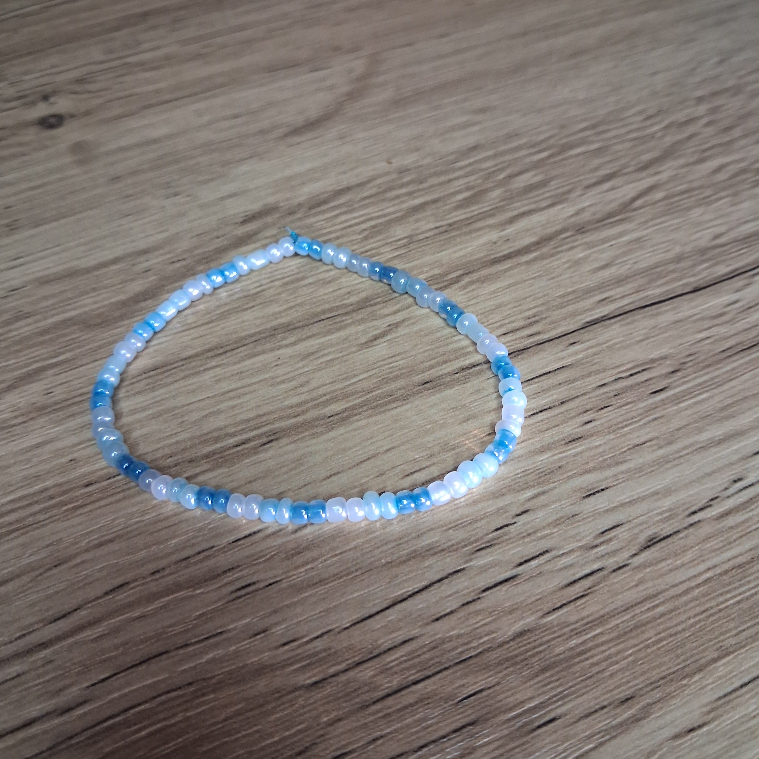 Women's White And Blue Pearl Bracelet