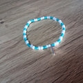 Women's White Teal Cross Bracelet
